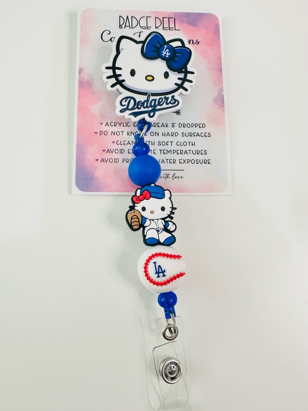 HK Dodgers Badge Reel - White & Blue